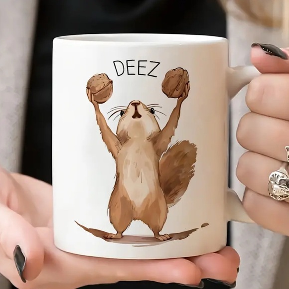 Other - Deez Nuts Squirrel Design White Mug